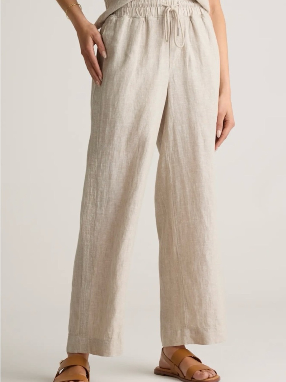 NWOT Quince 100% European Linen Wide-Leg Linen Pants in Flax
